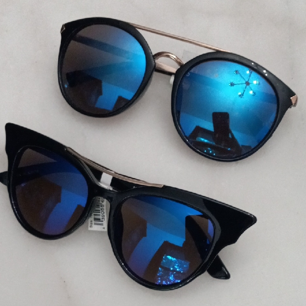Nordstrom Black Sunglasses with Blue Lenses